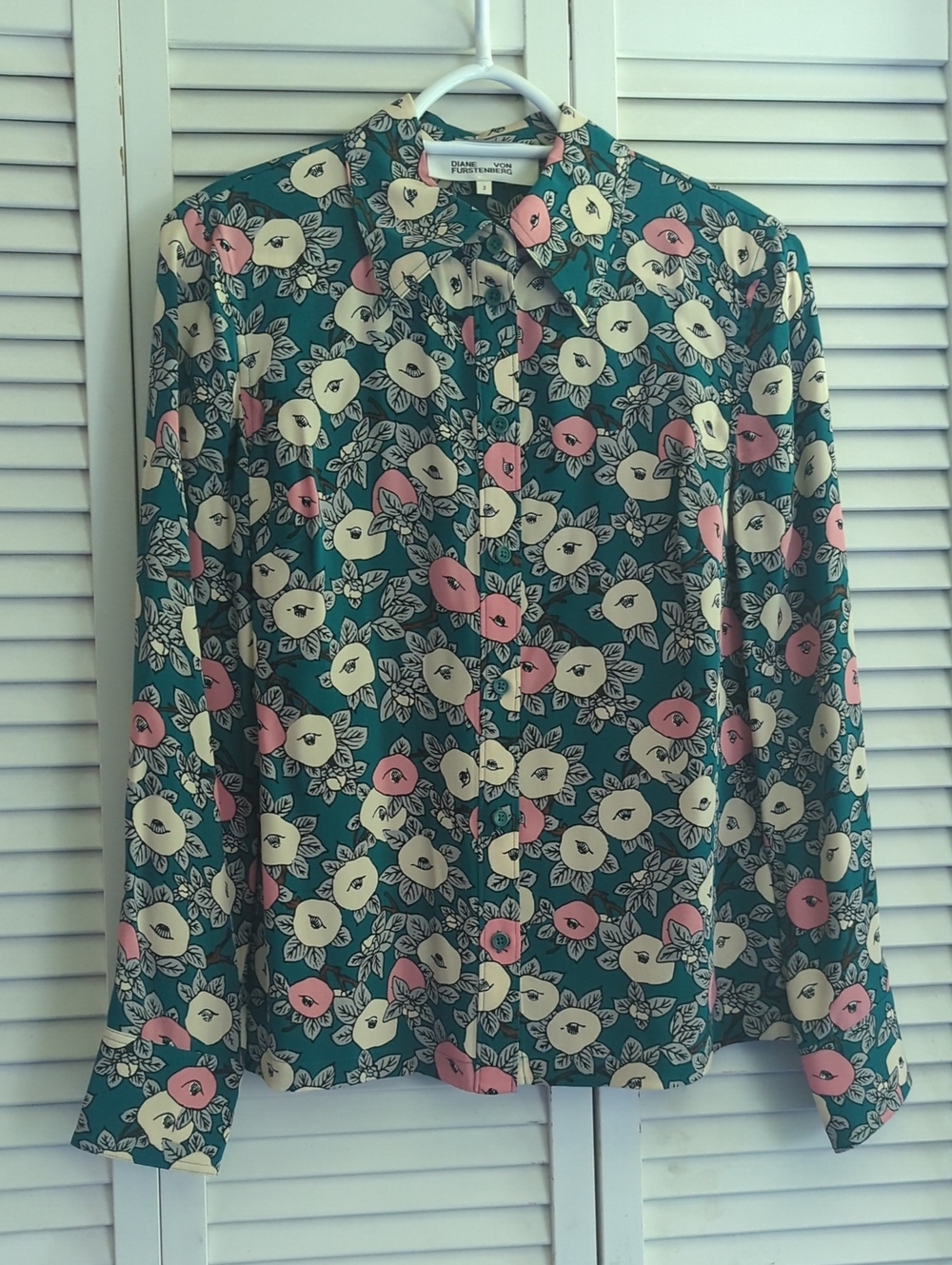 Diane von Furstenberg Silk Floral Blouse Size 2/XS